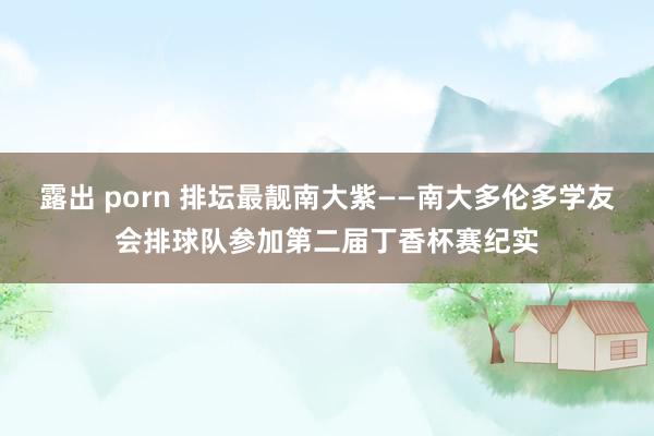 露出 porn 排坛最靓南大紫——南大多伦多学友会排球队参加第二届丁香杯赛纪实